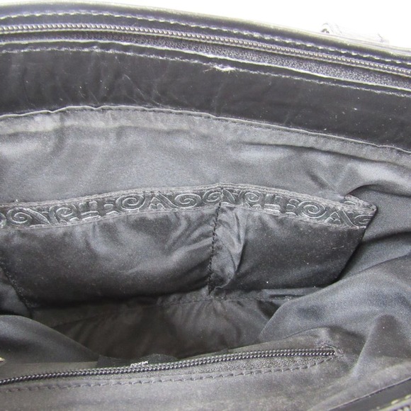 Pineda Covalin Black Leather Embossed Shoulder Bag Classy Chic - Picture 7 of 7